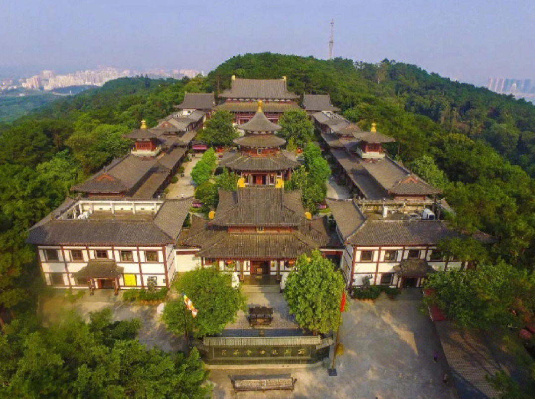 观音禅寺,又称万寿观音寺,坐落在青秀山的山顶附近.整座寺院依山势