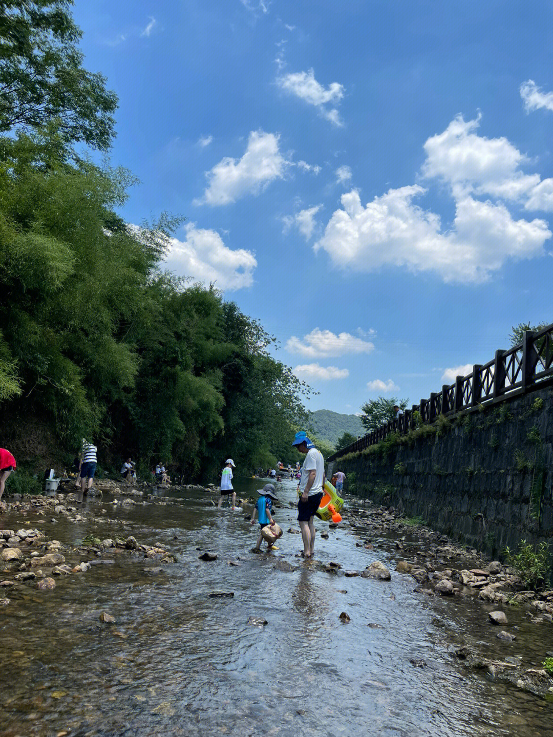 夏日杭州周边溪流玩水绍兴夏履桥莲庄