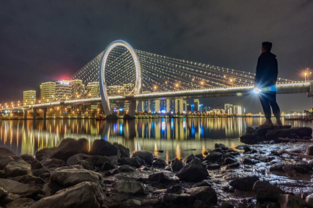 柳州摄影机位白沙大桥夜景