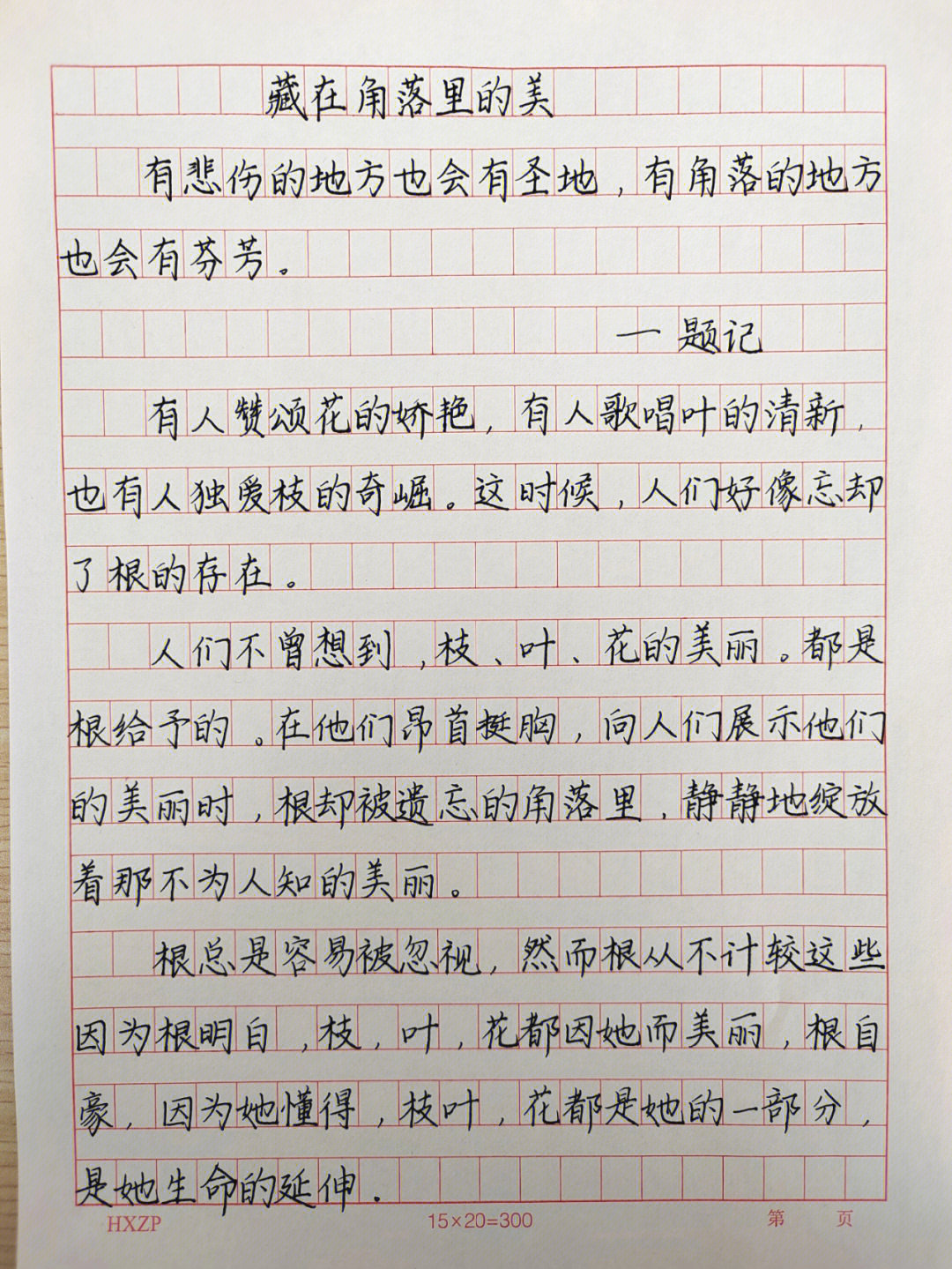 藏在角落里的美每日练字满分作文