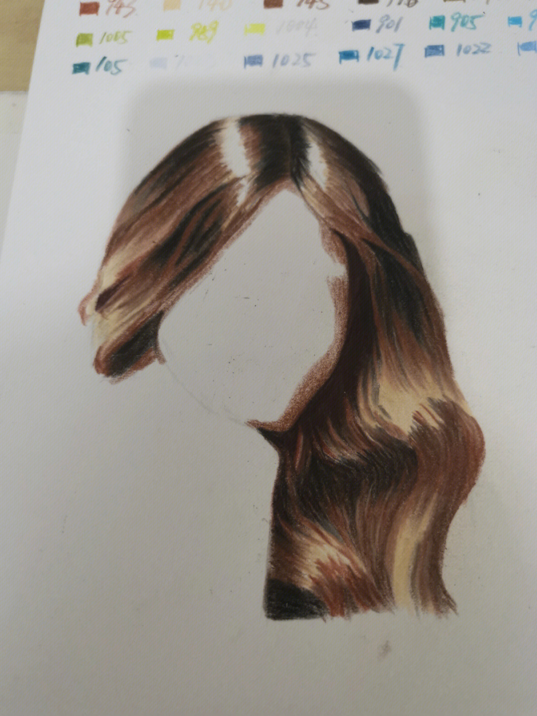 彩铅头发的画法步骤图图片