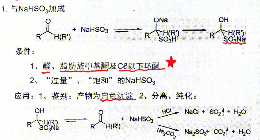 1)羰基的鉴定:羰基试剂(2,4
