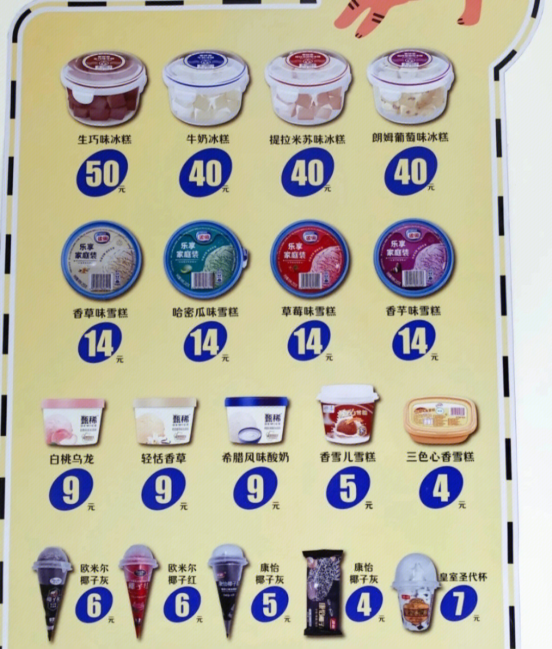 超市冰激凌雪糕价格整理现在都这么贵了