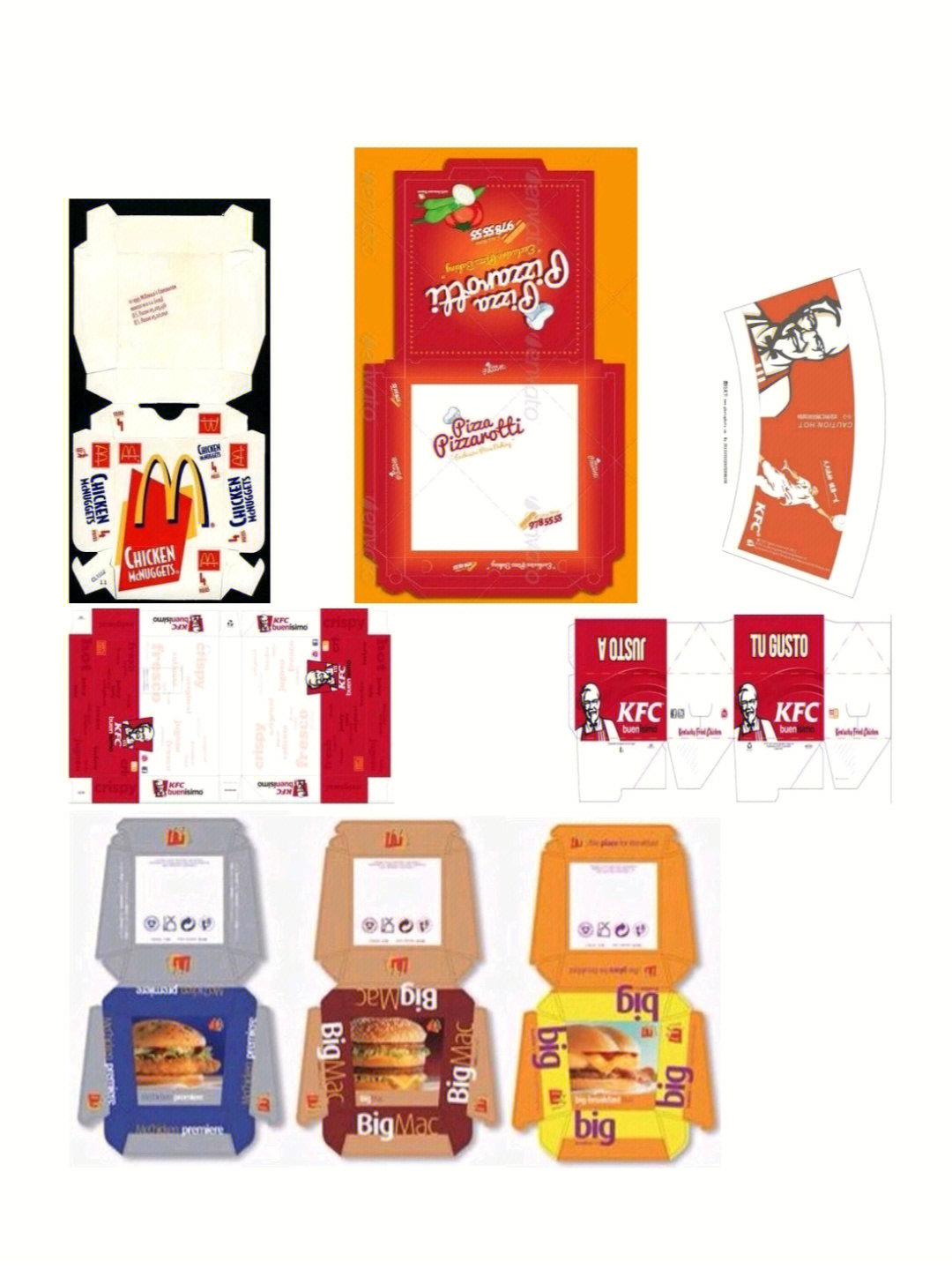 迷你食物包装盒图纸图片