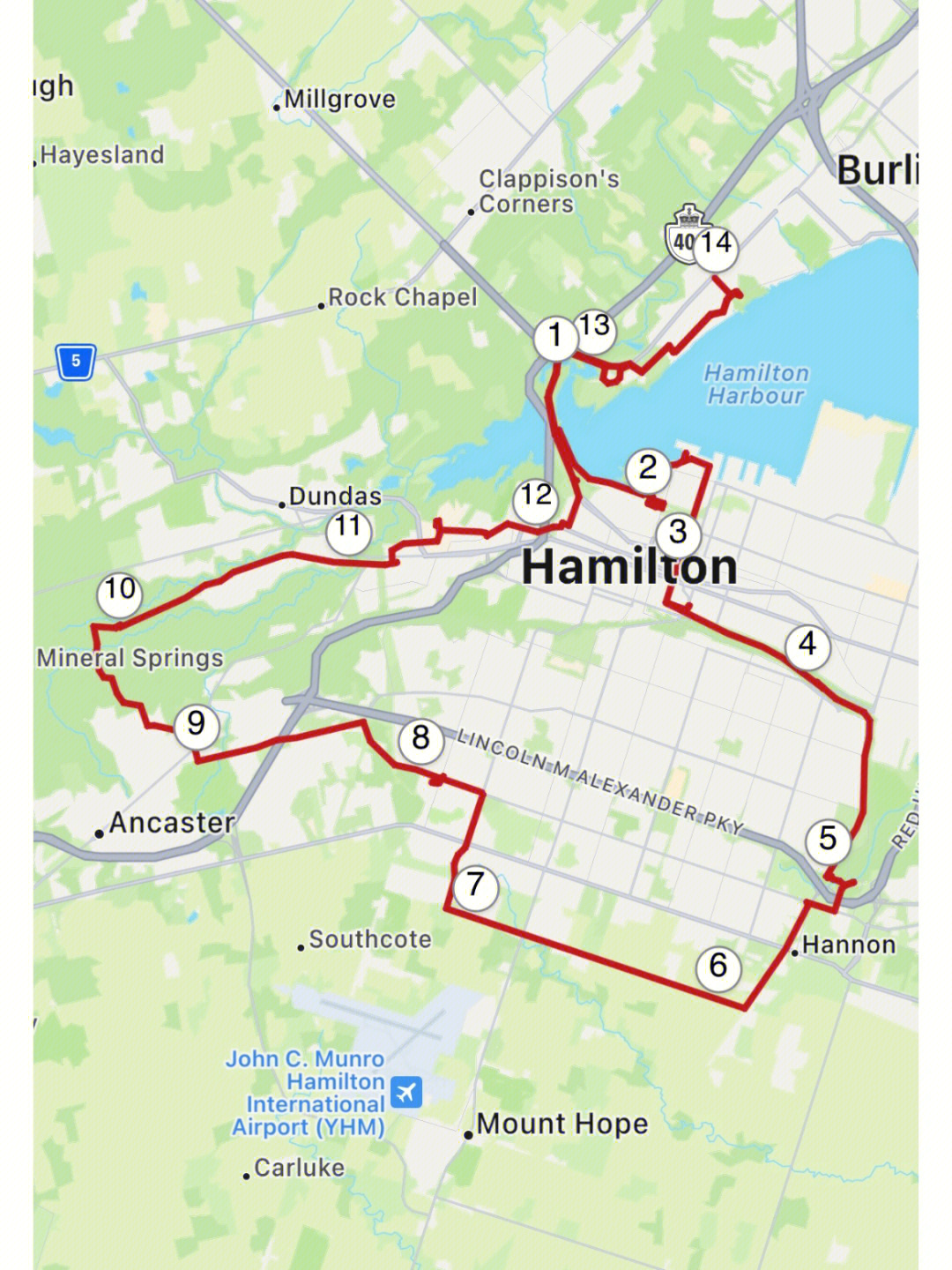 加拿大汉密尔顿地图图片