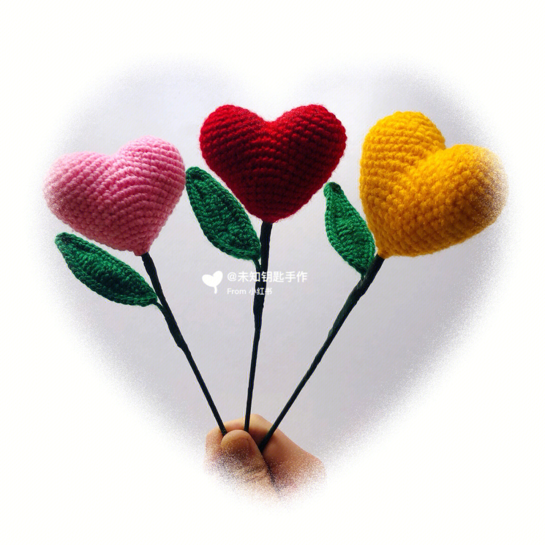 爱心花的编织方法图片