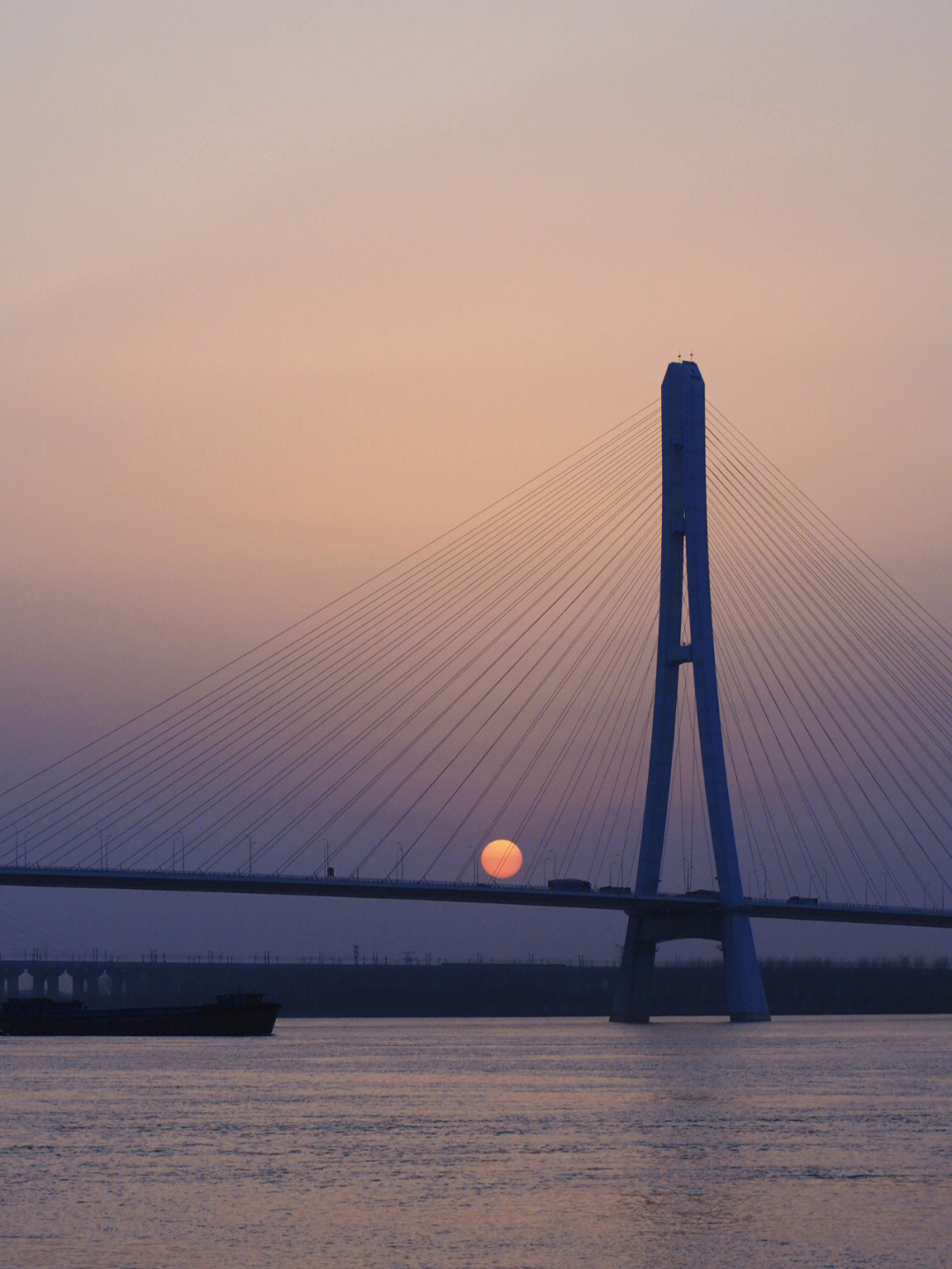 南京鱼嘴湿地公园夕阳图片