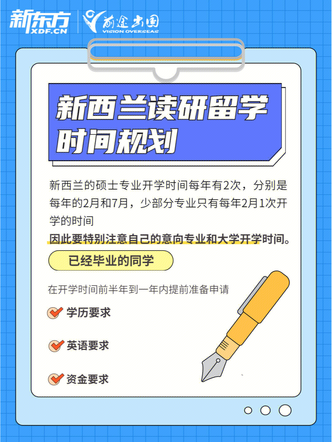 这份新西兰读研留学时间规划值得收藏