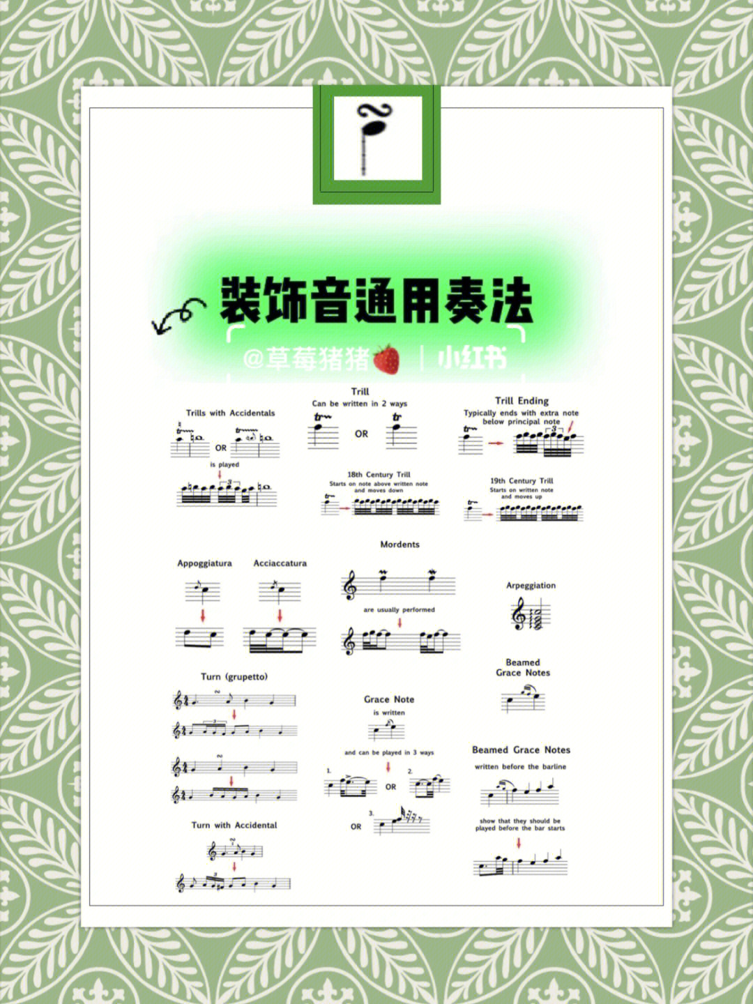 装饰音tr演奏法图片