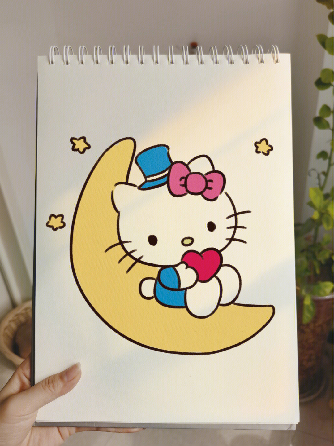 hello kitty简笔画彩色图片