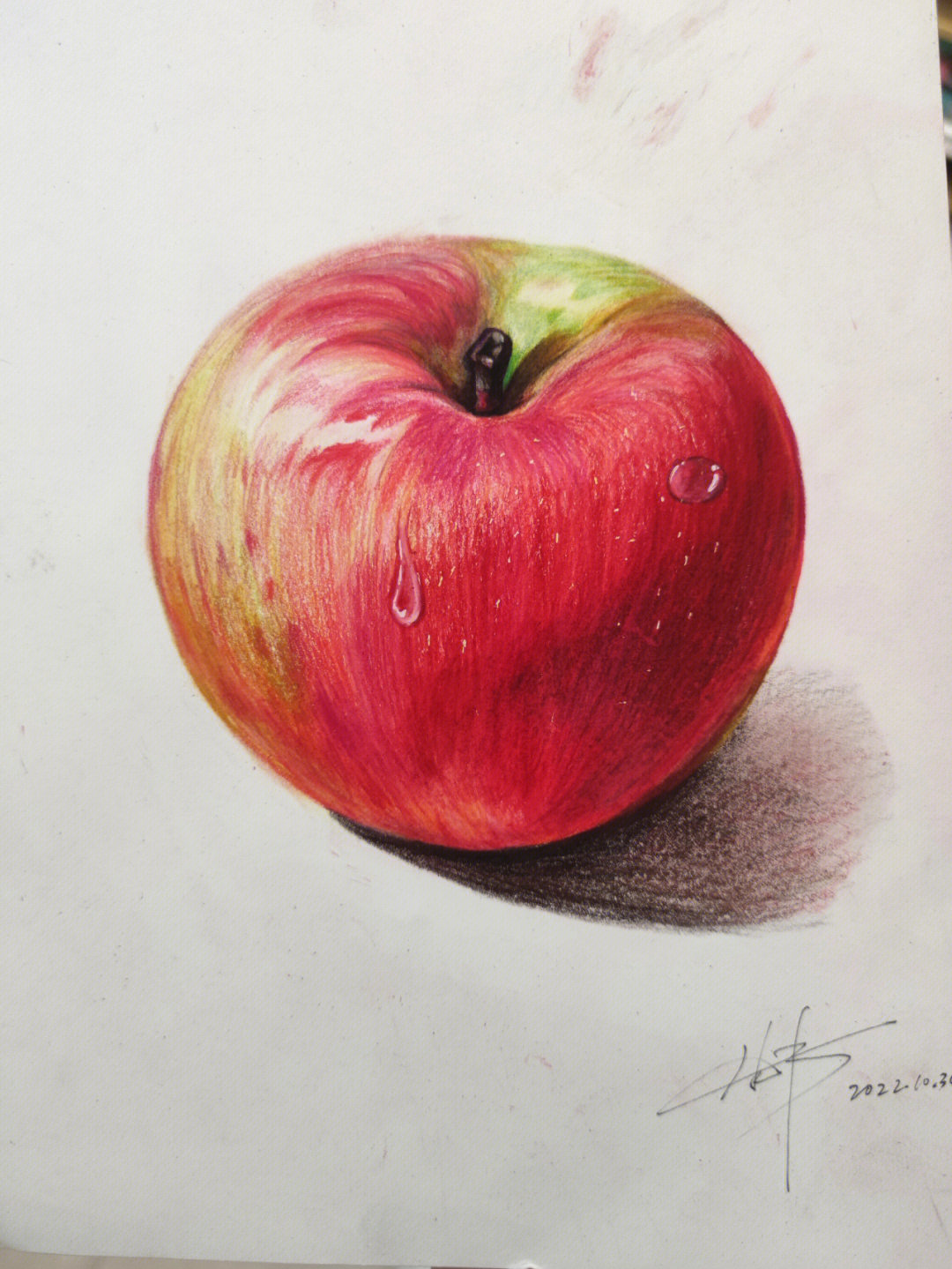彩铅画苹果教程