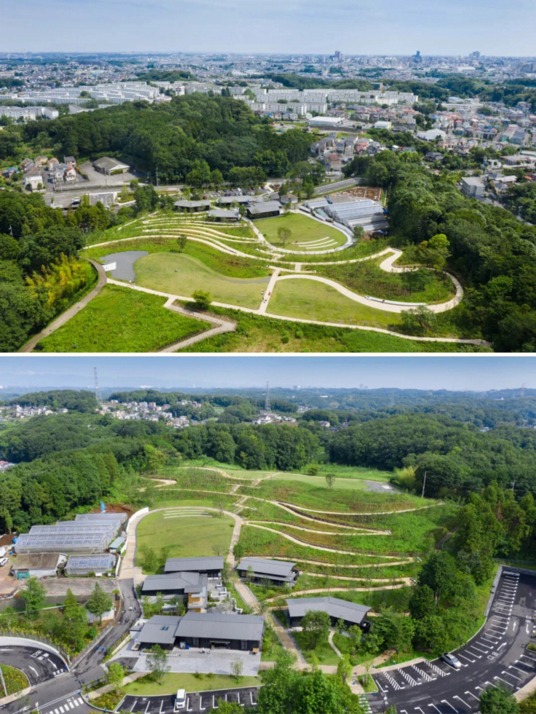 日本町田药师池公园村落式分散布局