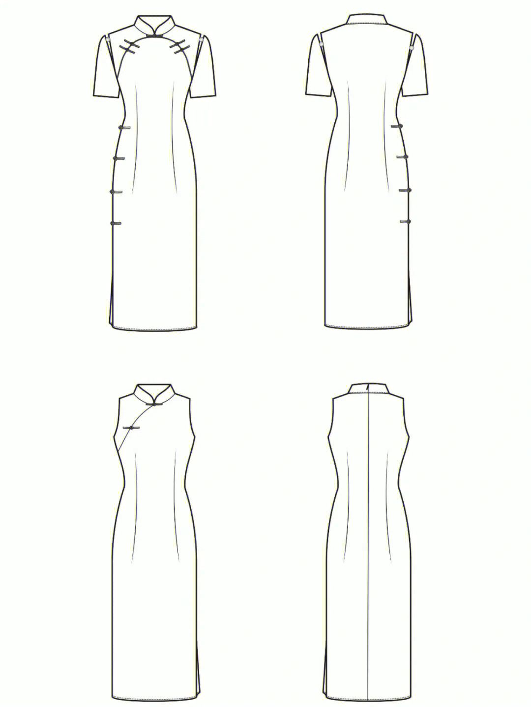 旗袍的画法简单图片