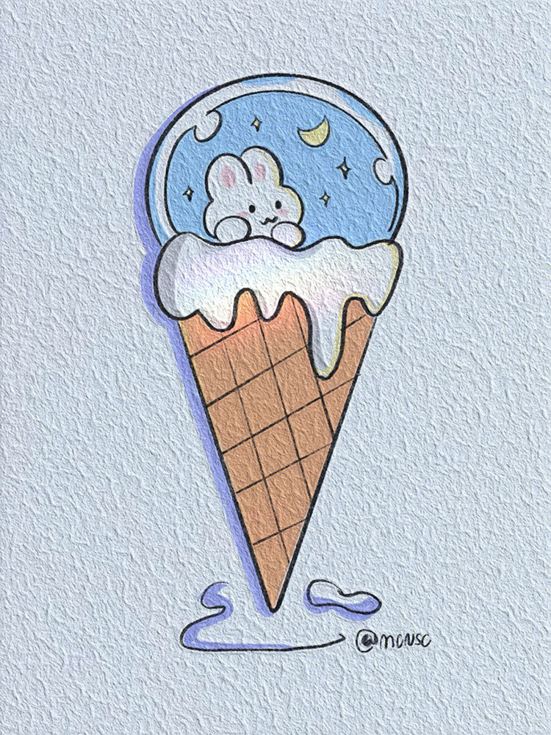 甜筒冰淇淋简笔画简单图片