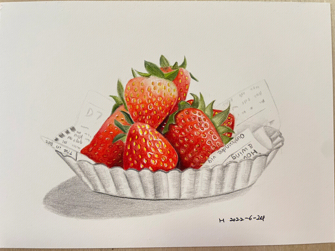 彩铅草莓步骤图片