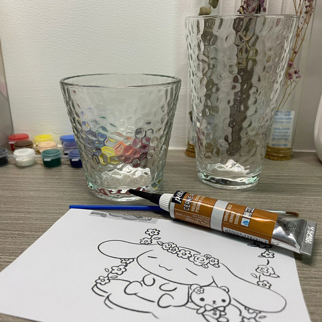 玻璃杯画 浅浅尝试一波玻璃杯手绘