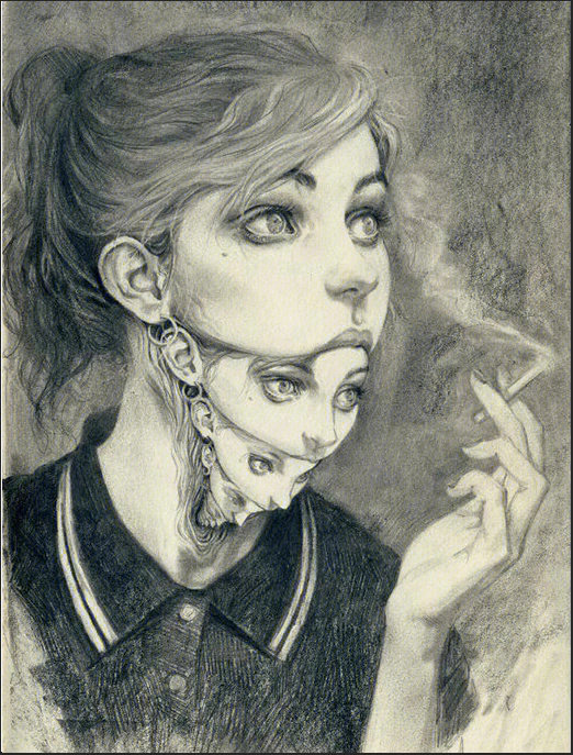 作者:miles johnston通过超现实主义手法表现出创意设计素描画面,通过