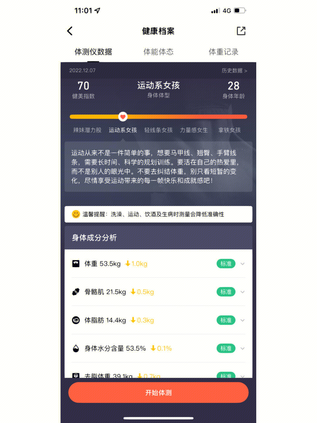体重一样体脂率相差2%身体年龄28vs26
