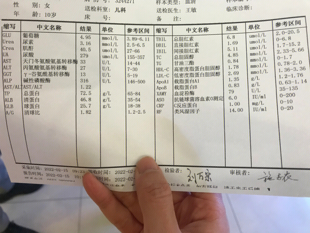 正常的抽血化验单图片图片