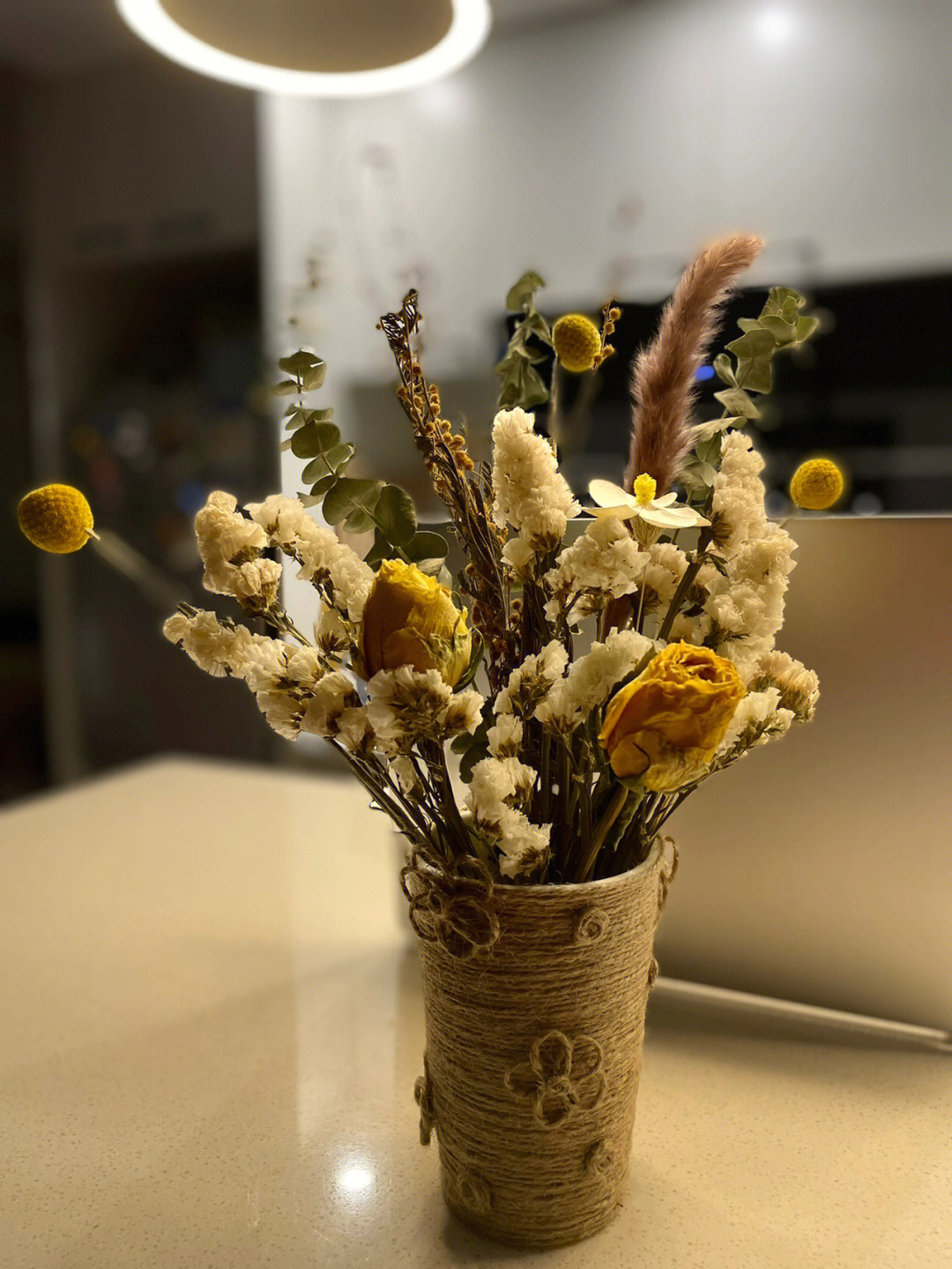 手工麻绳花朵制作方法图片