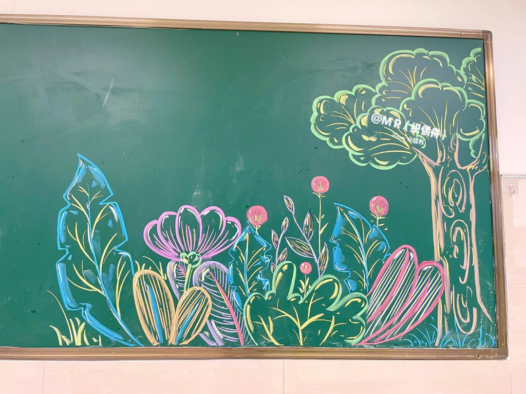 幼儿园毕业黑板粉笔画图片