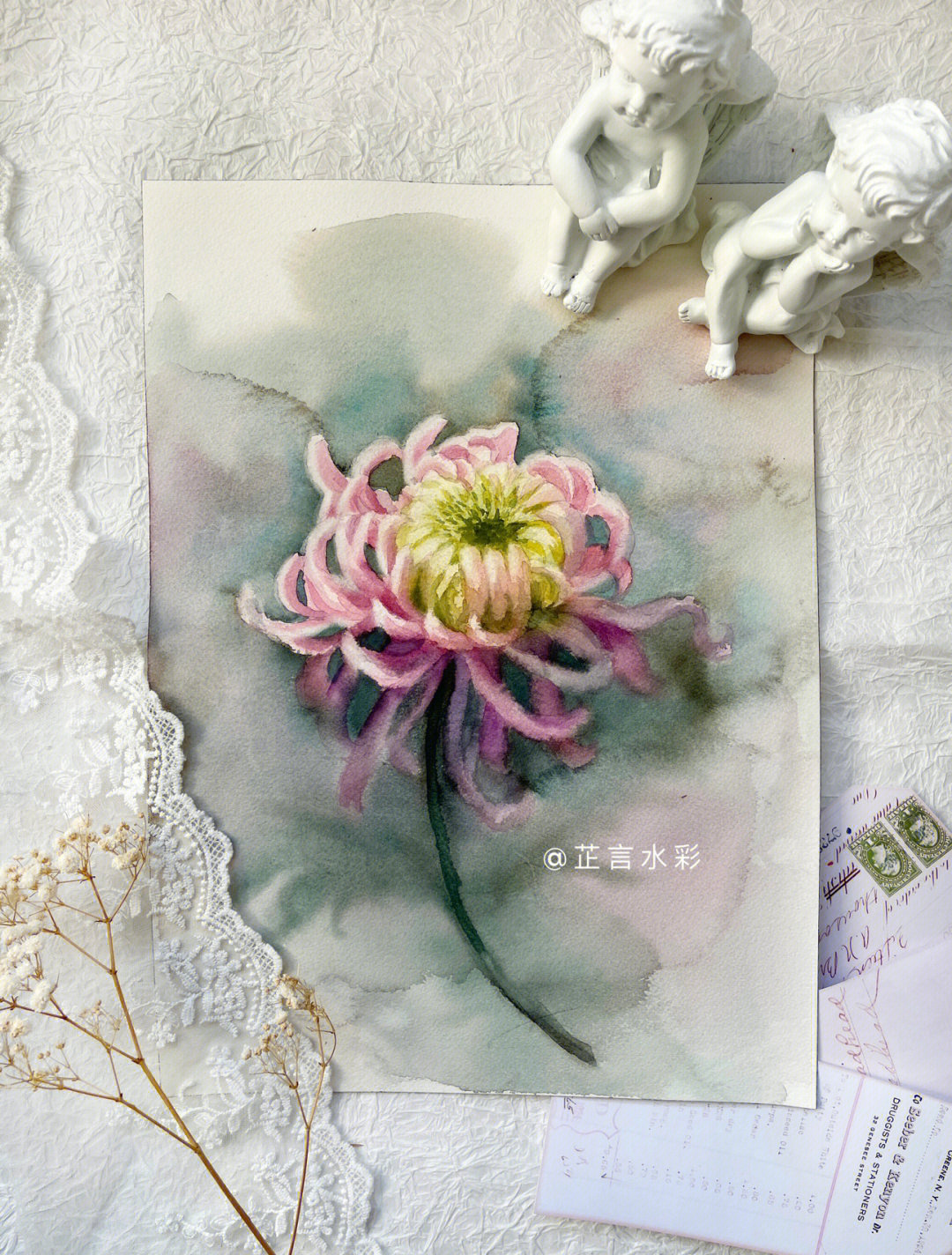 菊花的水彩画步骤图片图片