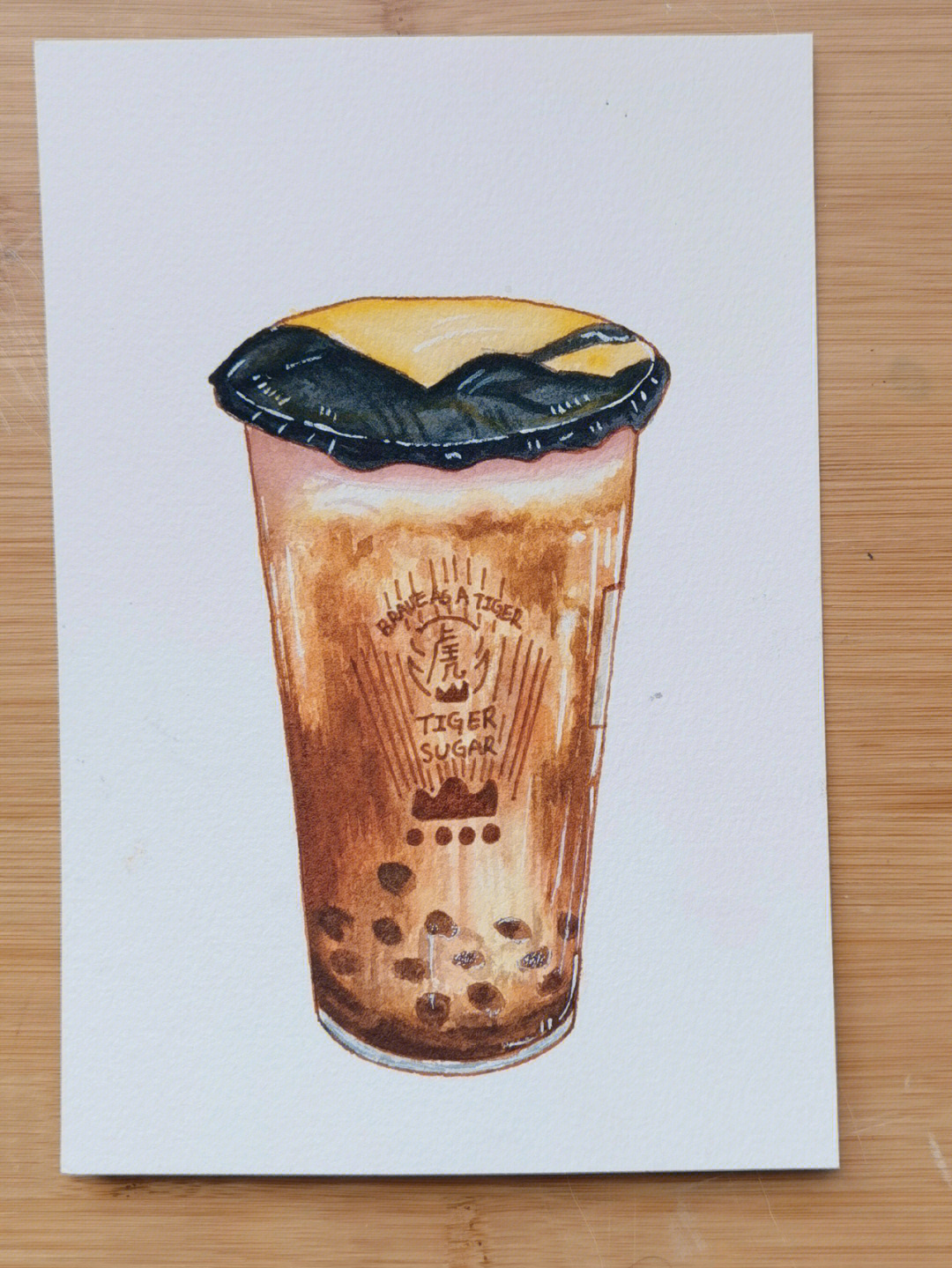 马克笔手绘画奶茶图片