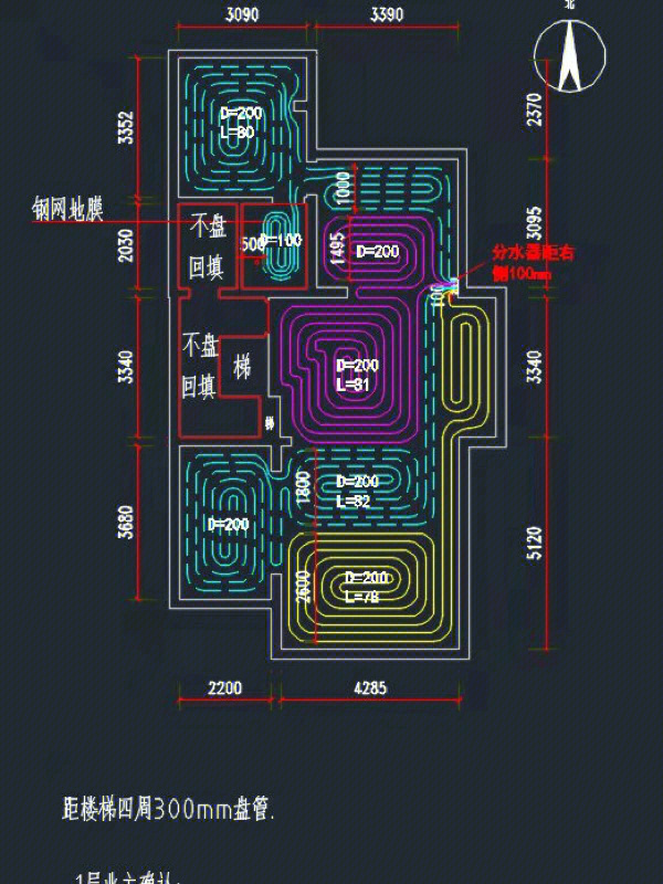 烧火地暖设计图图片