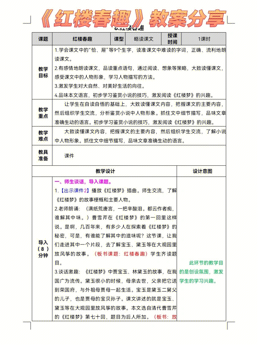 红楼春趣起因图片