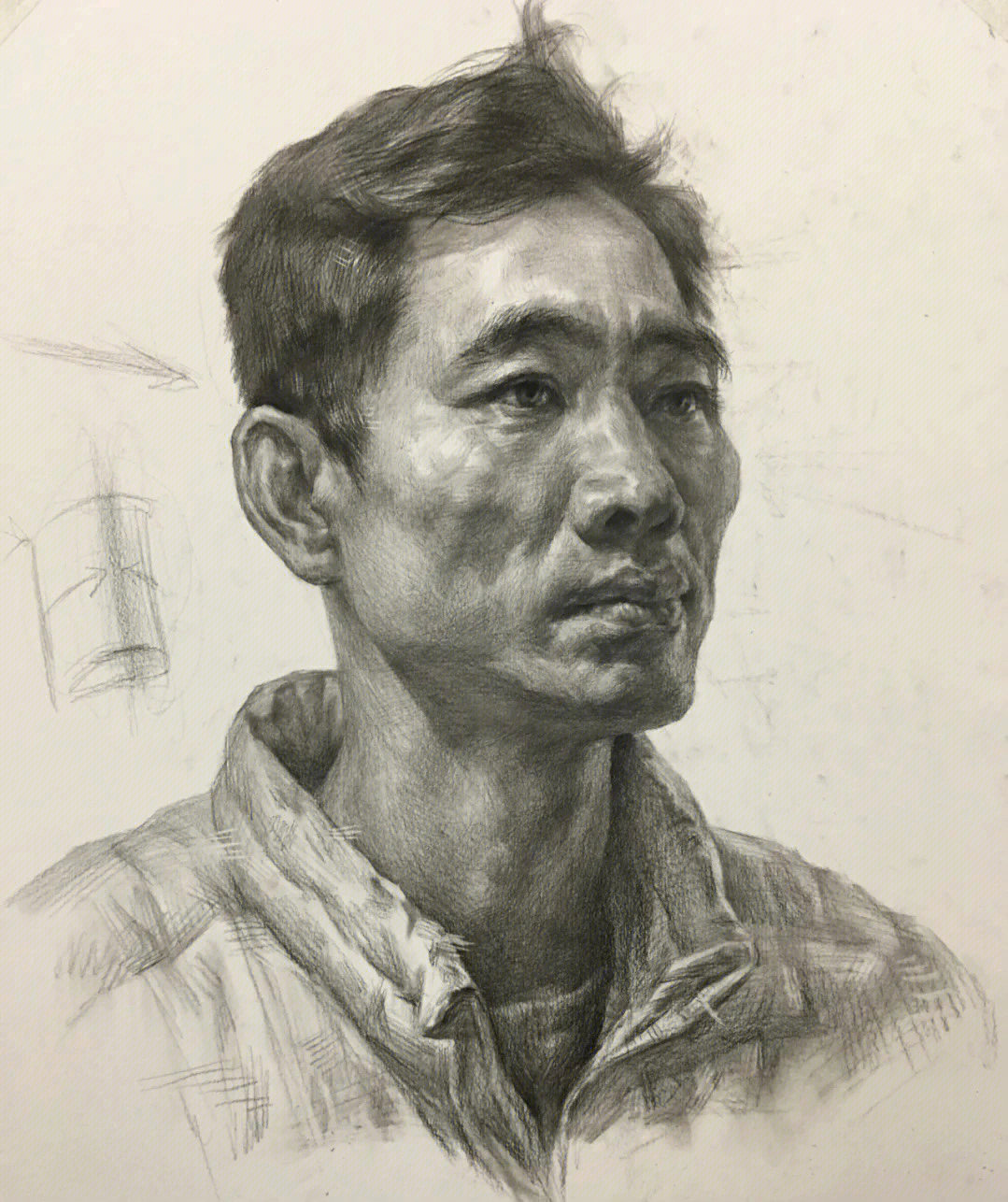 四分之三素描头像结构图片