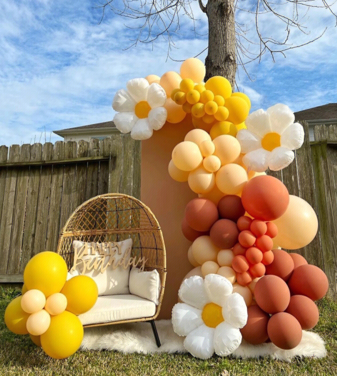 色彩是春天最好的文案雏菊气球布置