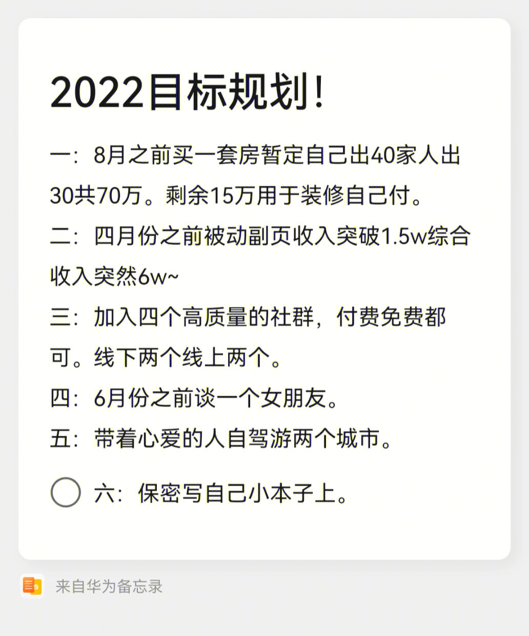 2022的目标