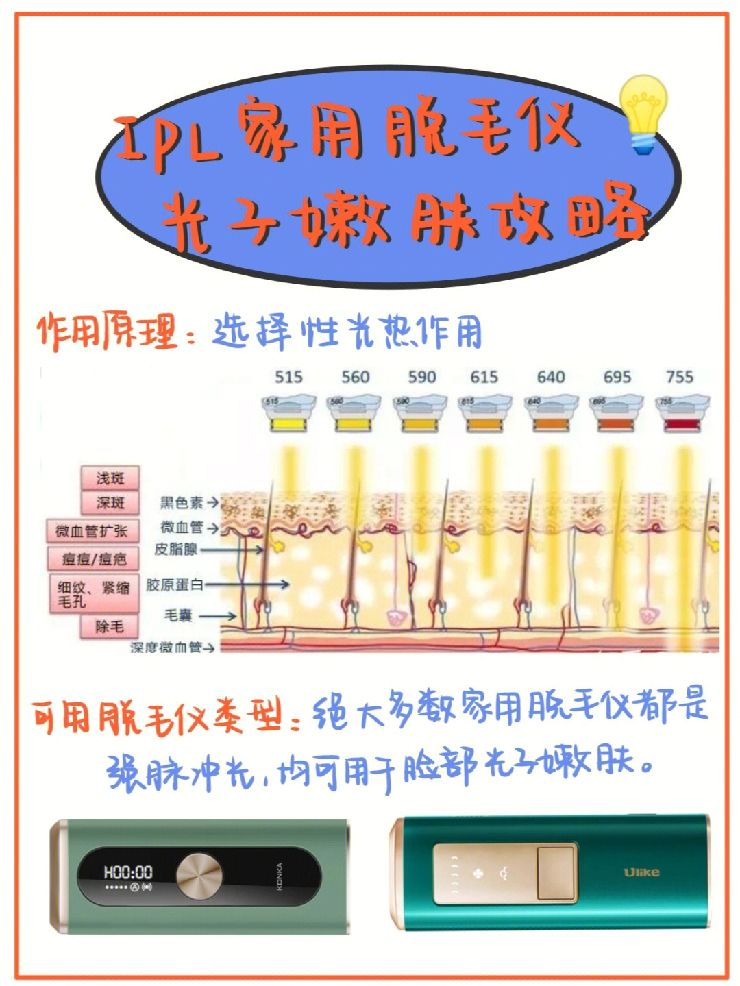 祛痘印 红血丝73ipl脱毛仪光子嫩肤攻略