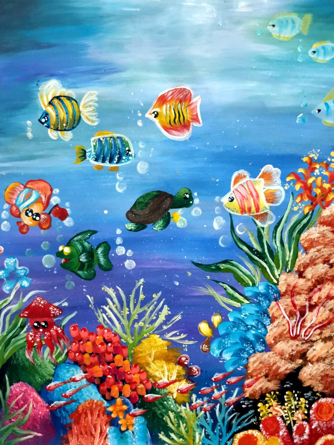 水彩画创意 海底世界图片