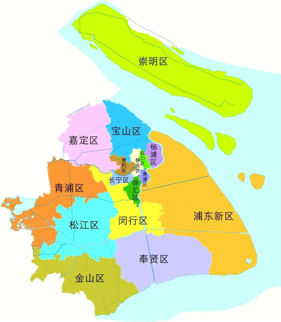 上海各个区的分布图图片
