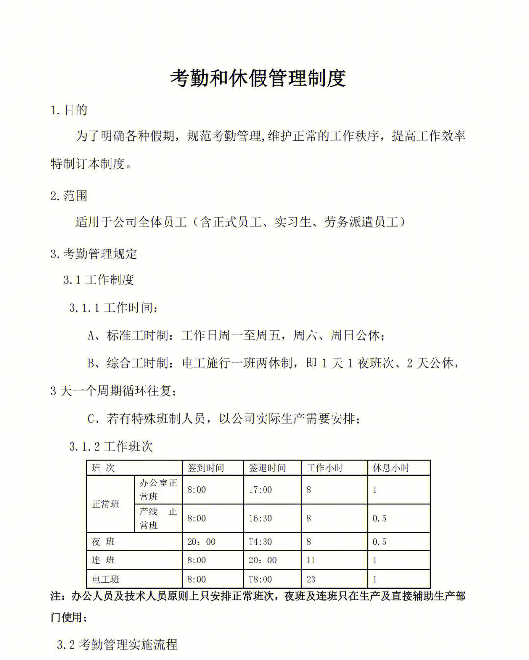 饭店考勤制度管理规定图片