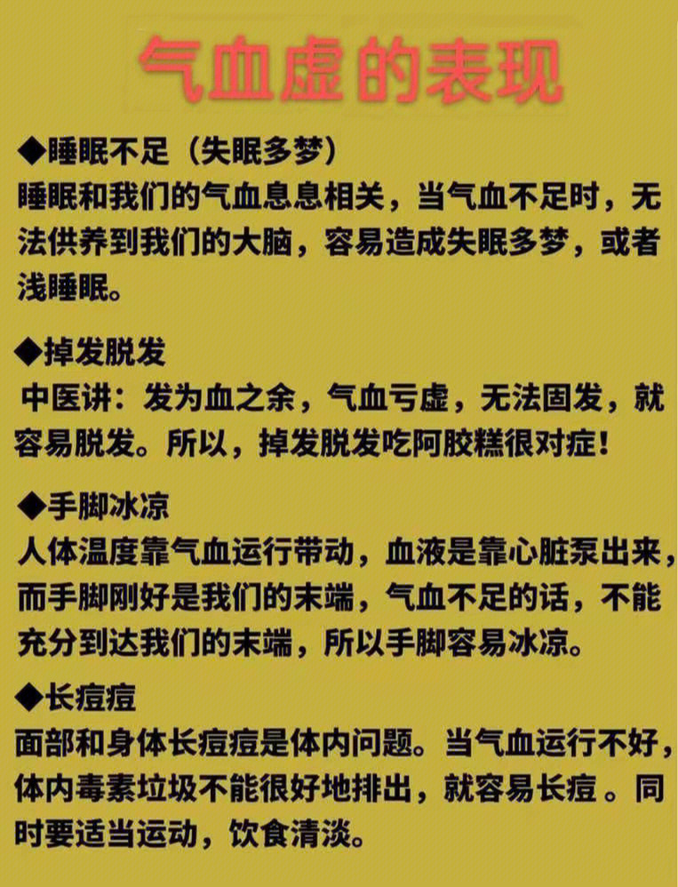 血虚的症状有哪些图片