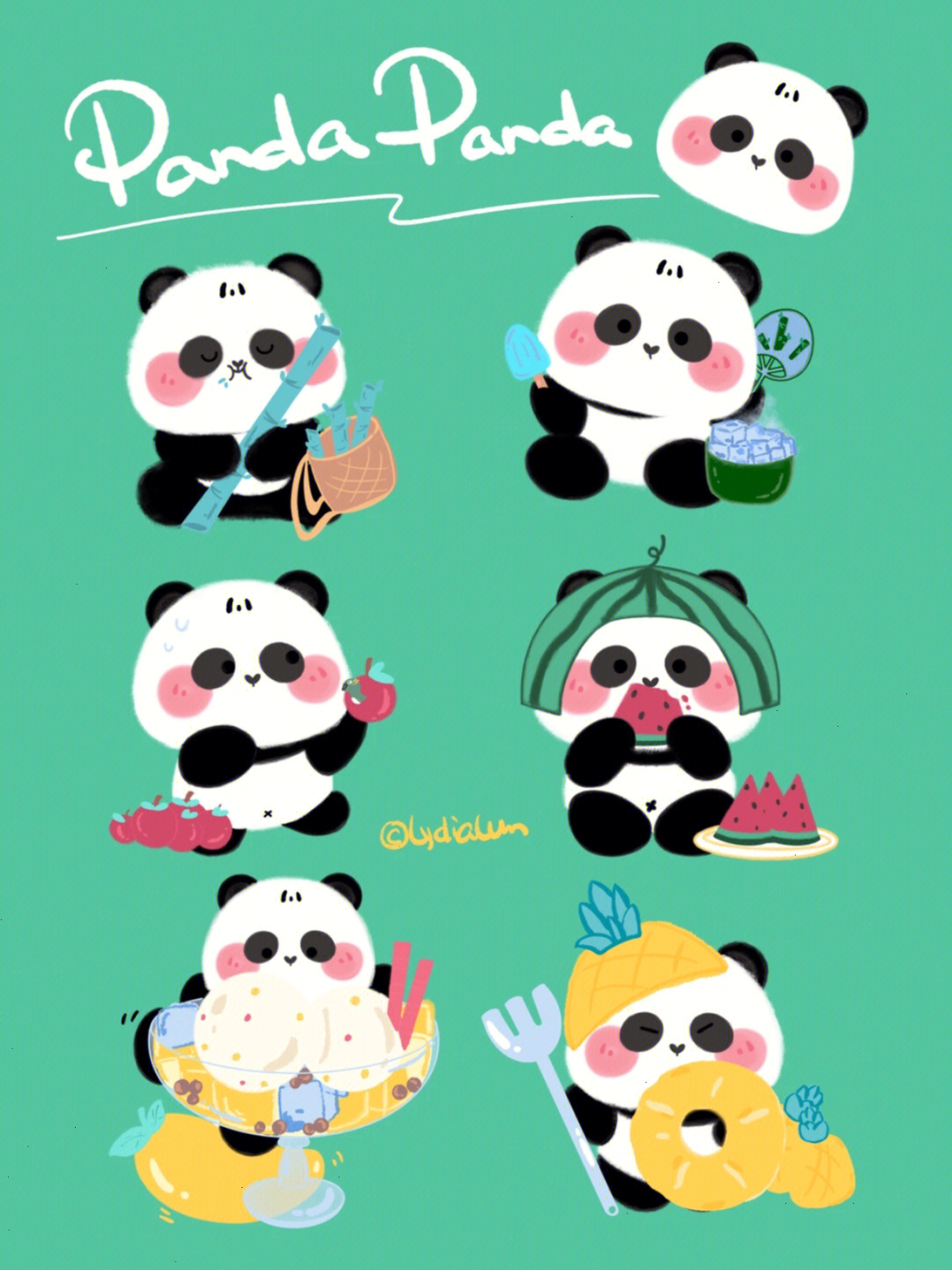 熊猫绘画笔刷素材下载图片