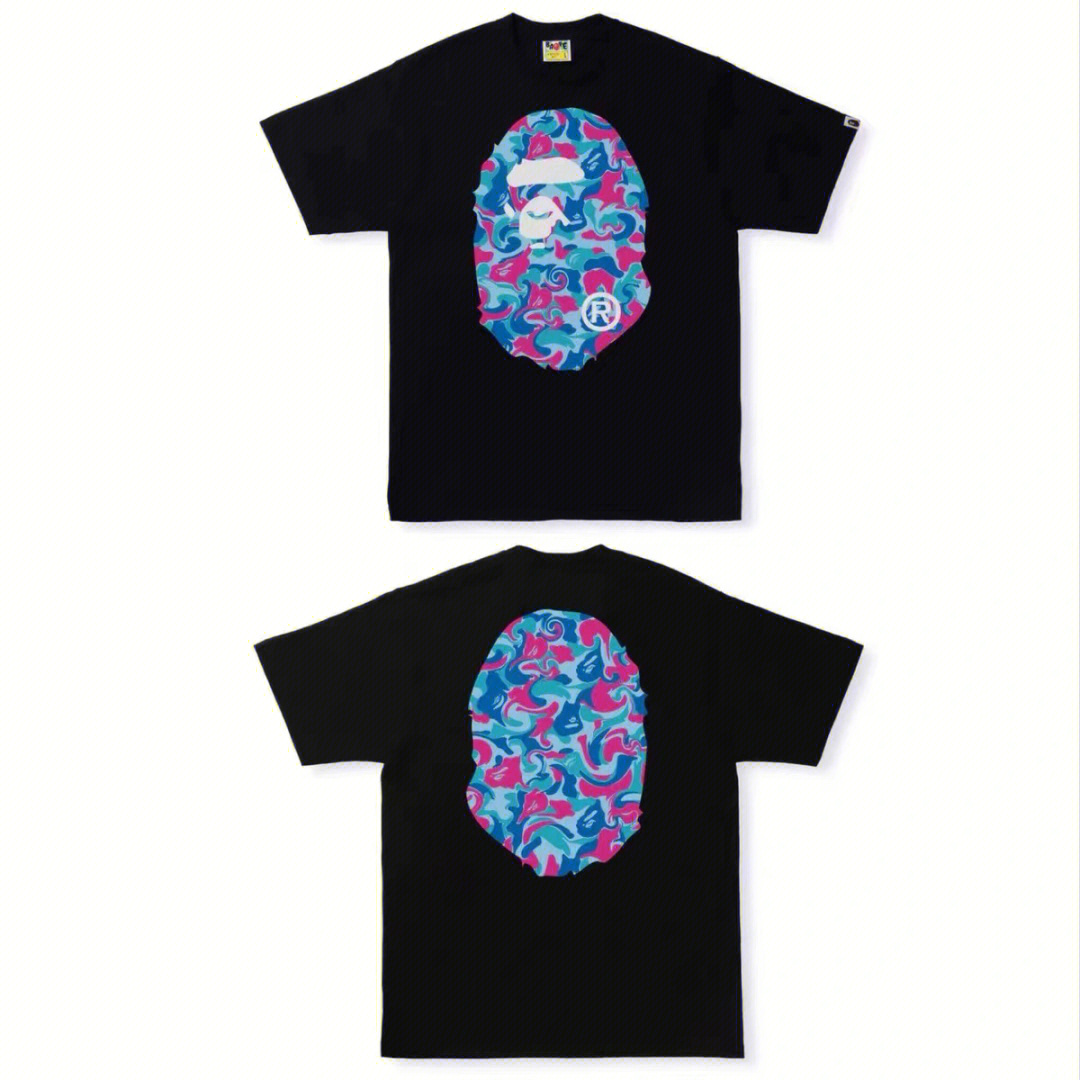 正品bape2022ss 大理石迷彩猿人头t恤 短袖size:s m 2xl 3xl现货秒