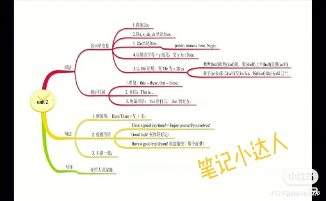 七年级上册英语思维导图