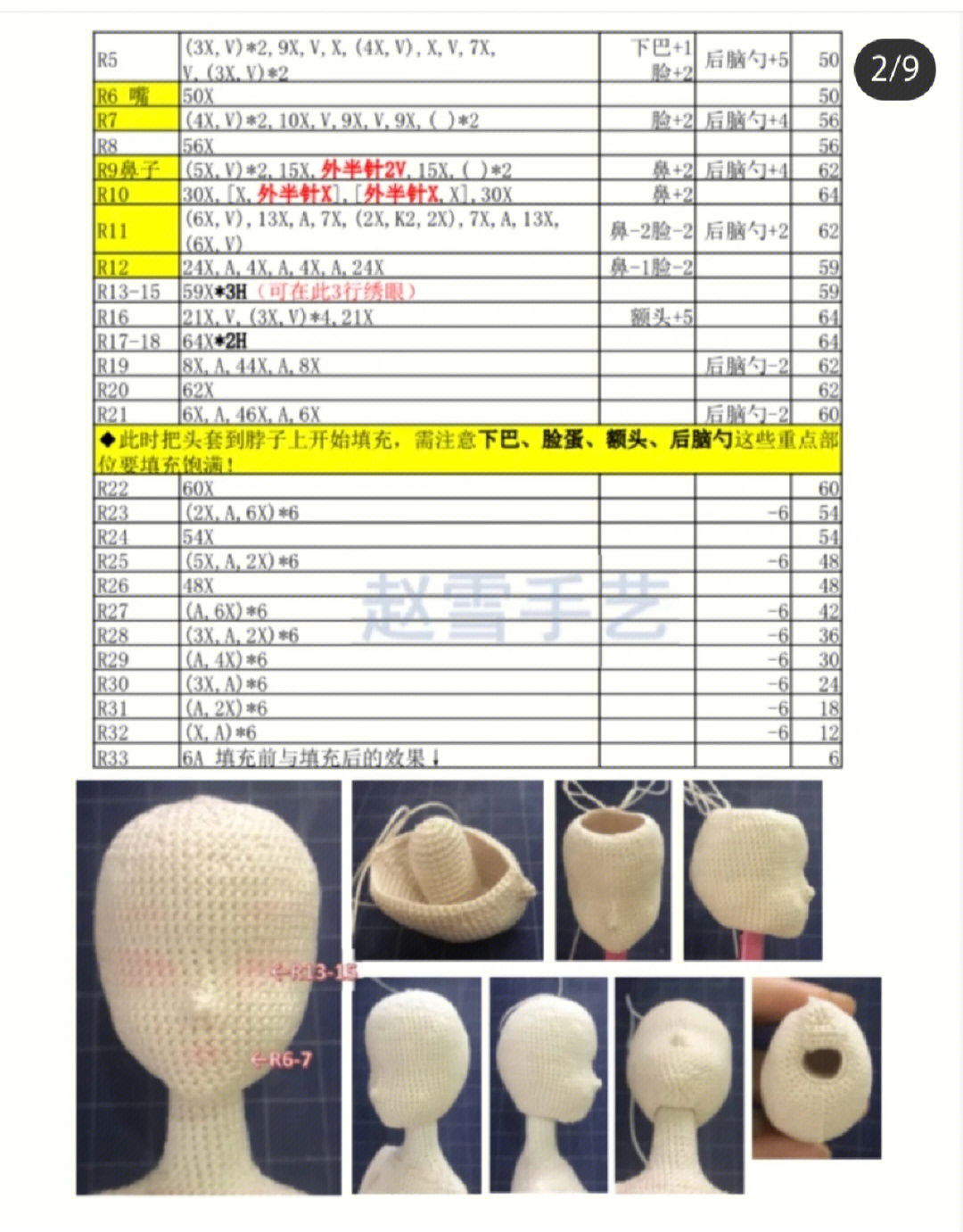 毛线人偶素体编织图解图片