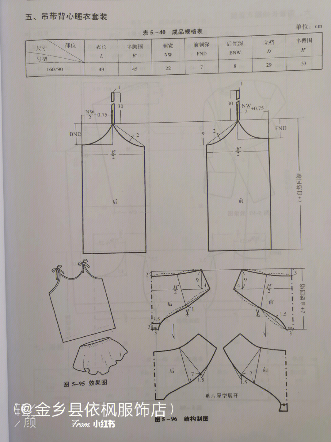 吊带连衣裙打板结构图图片