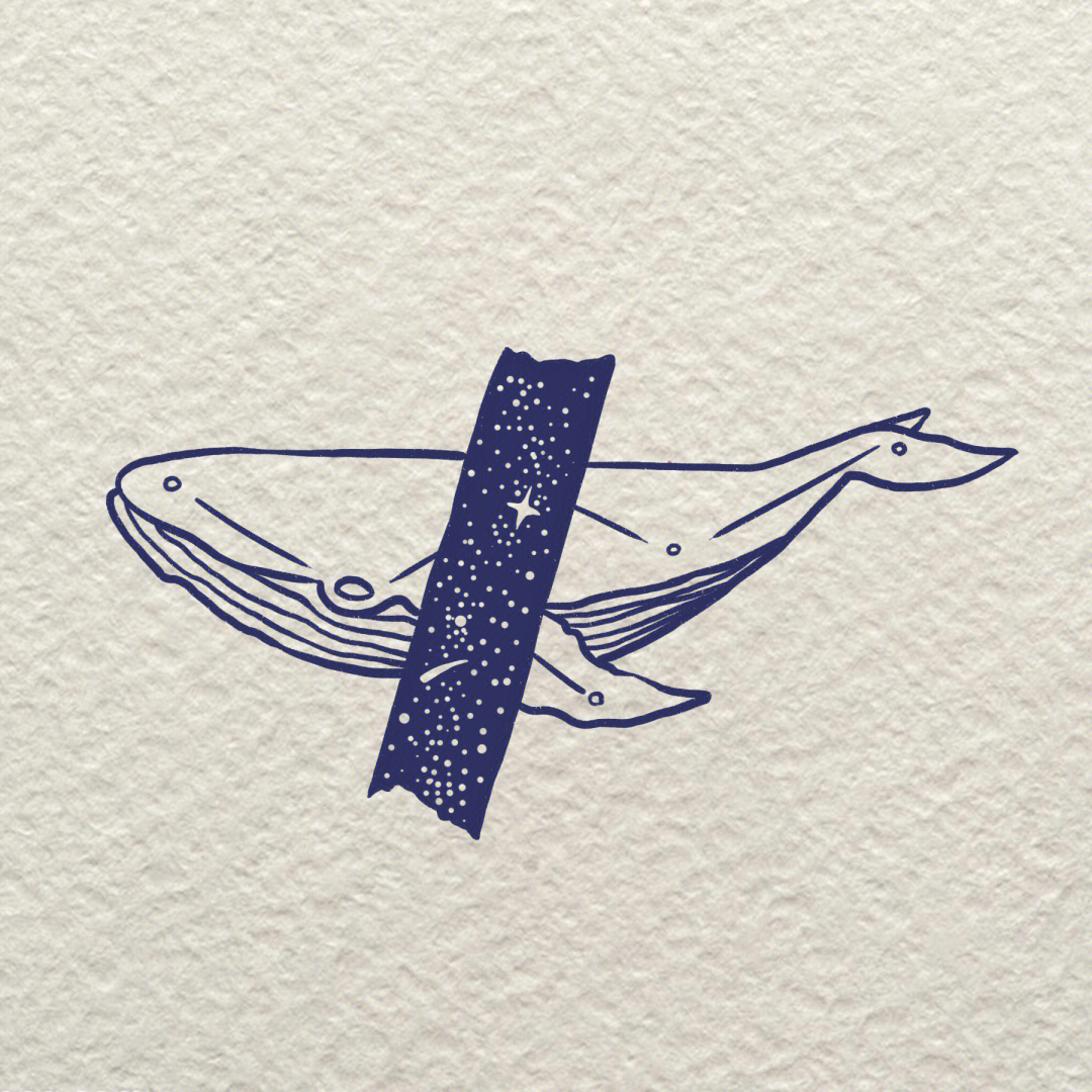 星空鲸鱼头像 马克笔图片