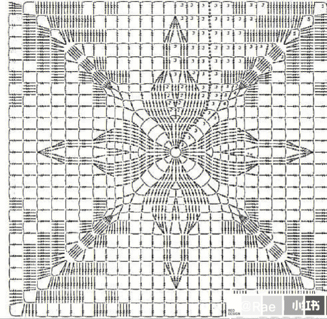 钩针五边形单元花图解图片