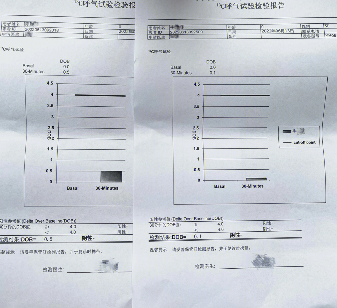 碳13呼气试验正常值图片