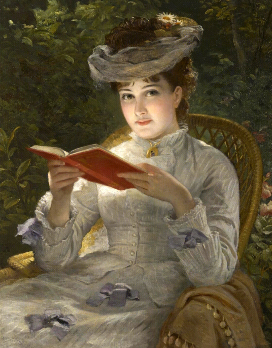 油画里读书的女人们女人有书读世界就安好