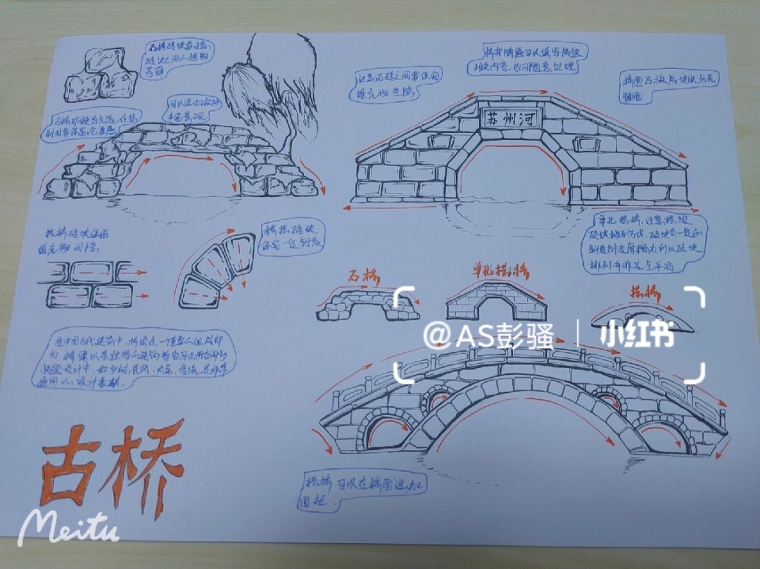 桥梁设计图学生 手绘图片