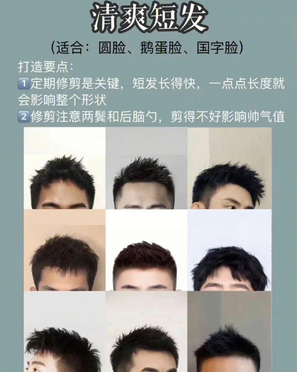男生发型大概只有以下几种类型平头