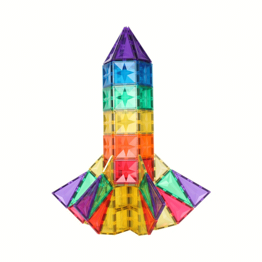 今聚玩具磁力片创意玩法火箭