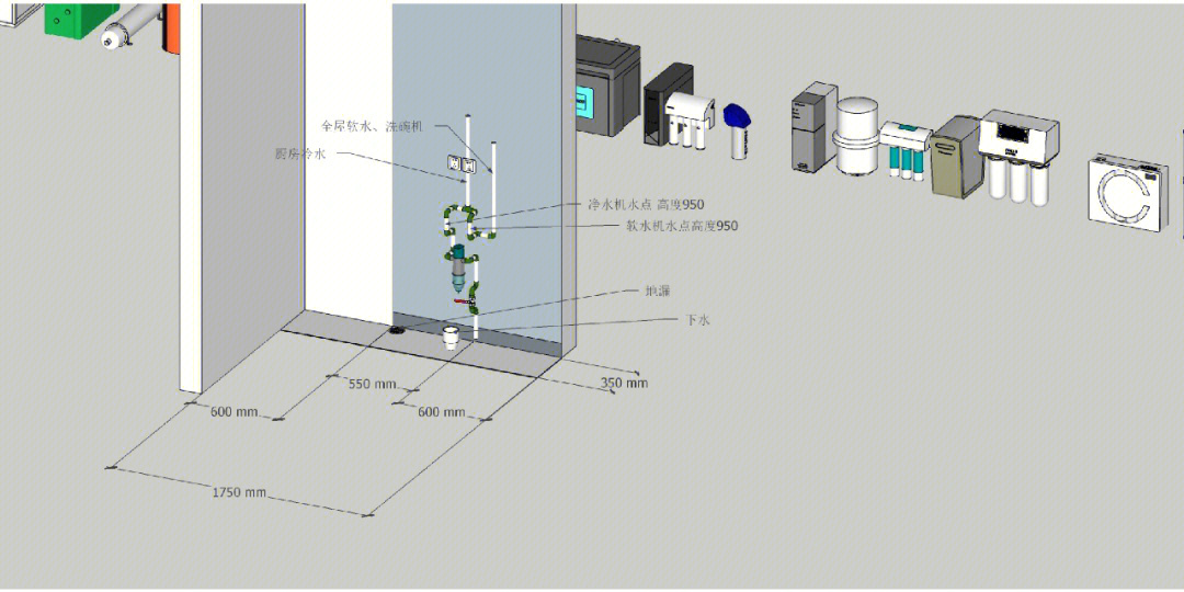 全屋净水安装图管路图片